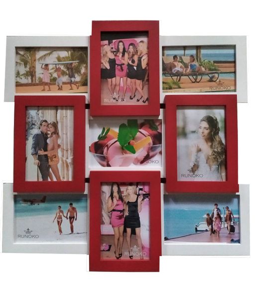 Мультирамка Hush Red and White на 9 фото