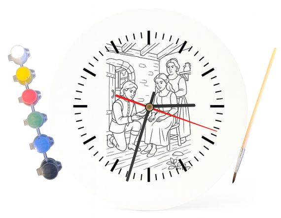 Дитячий набір для творчості годинник-розмальовка Попелюшка (за мотивами казки Шарль Перро) 30 см (Г0012) | Зображення 2