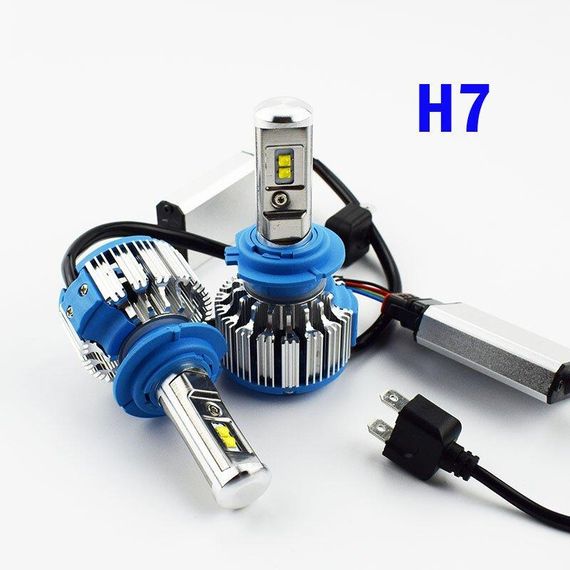 Комплект LED ламп TurboLed T1 H7 6000K 50W 12/24v CanBus з активним охолодженням | Зображення 1