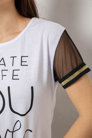 Пижама женская  -уценка, цвет белый, 243R1488-002-U-2 | Зображення 4