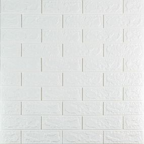 3D панель самоклеюча цегла Білий 700х770х5мм (001-5) SW-00000029