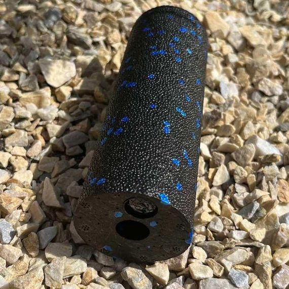 Масажний ролик (роллер) гладкий Паверплей PP-4346 Mini EPP Foam Roller Чорно/Синій (15x5,3см.) | Зображення 2
