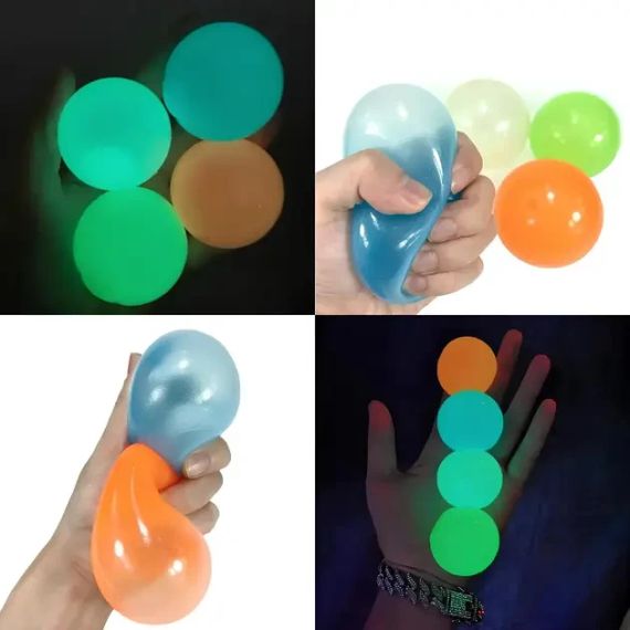 Липкі кульки, що світяться Globbles RESTEQ 4 шт | Зображення 1