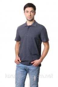 Футболка мужская ПОЛО  -  Темно-серая с коротким рукавом L