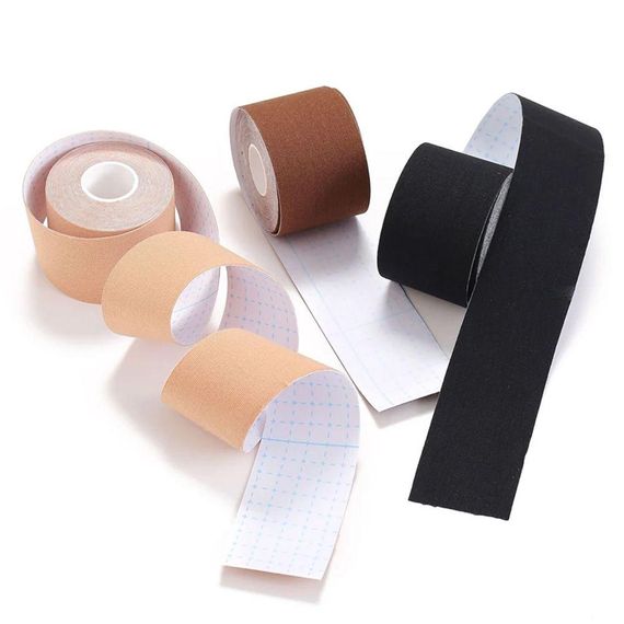 Кинезио тейп для поддержки груди (6,8м×5см), 1 рулон, Boob Tape, Черный / Лента для тейпирования груди | Зображення 2
