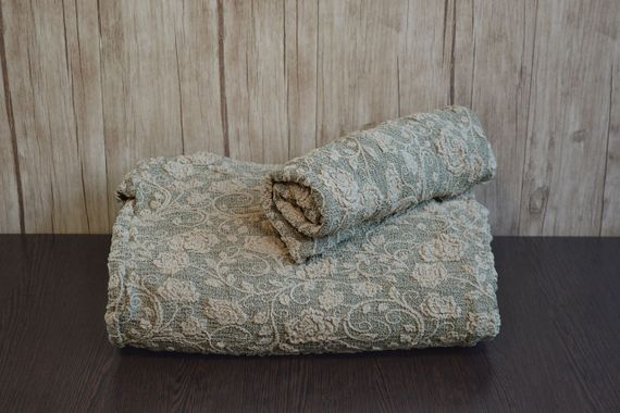 Жаккардовый чехол на угловой диван Roza без юбки Бежевый | Зображення 1