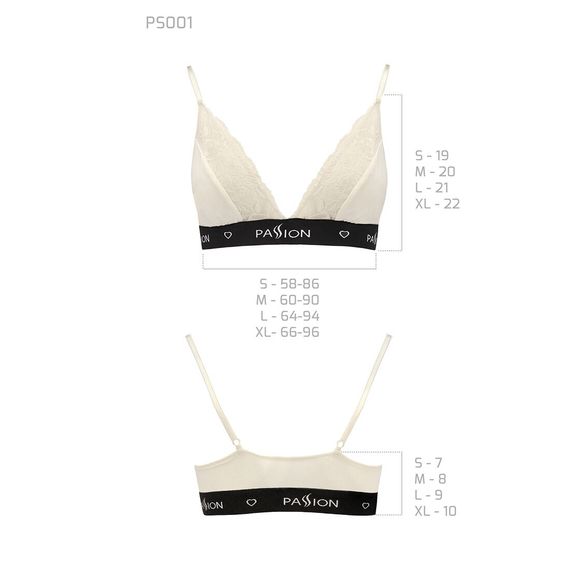 Еластичний топ з мереживом Passion PS001 TOP XL, ecru | Зображення 4