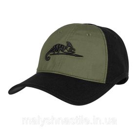 Бейсболка Helikon-Tex Logo Cap – PolyCotton Ripstop Black/Olive Green