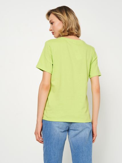Футболка для жінок салатова з написом, 2XL | Зображення 2