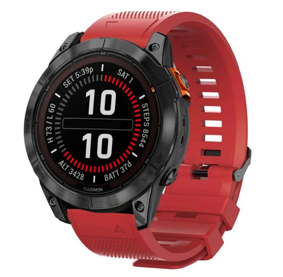 Силіконовий ремінець Primo для годинника Garmin Fenix 8 51mm / Fenix 7X / Fenix 7X Pro - Red | Зображення 2