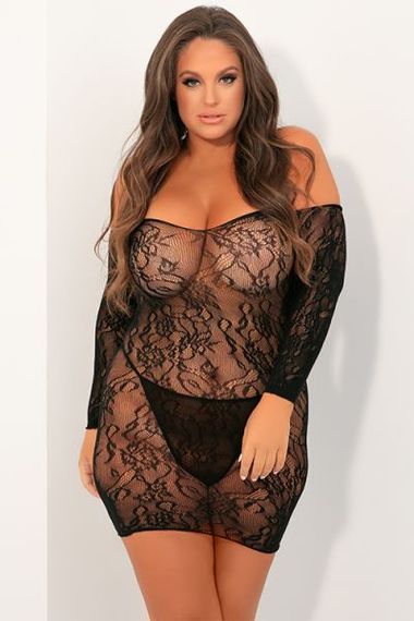 Міні-сукня з відкритими плечима seductive BLACK, XL/2XL