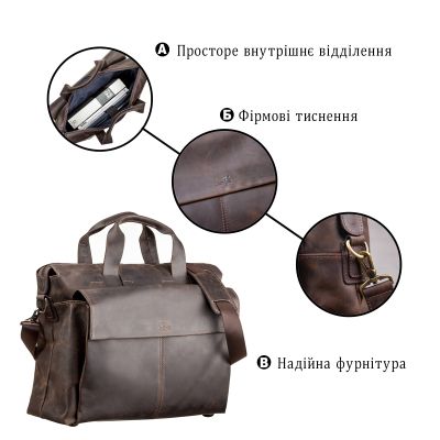Сумка Shvigel Шкіряна Коричнева (11119) | Зображення 3