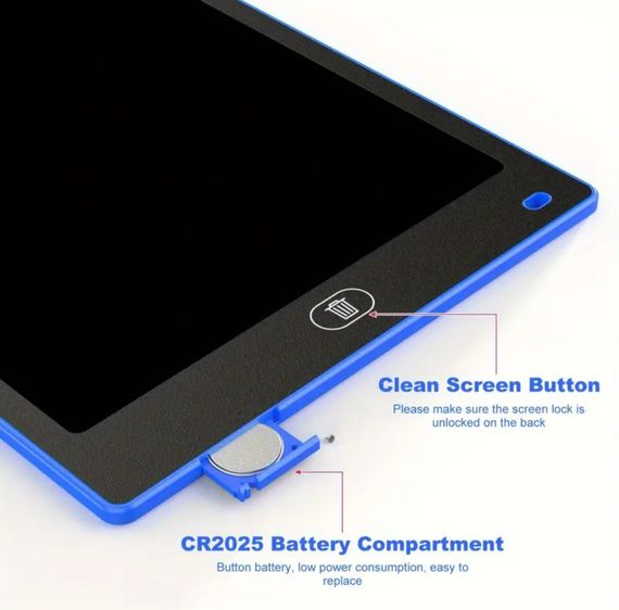 10 дюймов цветной ЖК-планшет для письма, детский блокнот для рисования граффити, планшет для рисования. Синий | Зображення 2