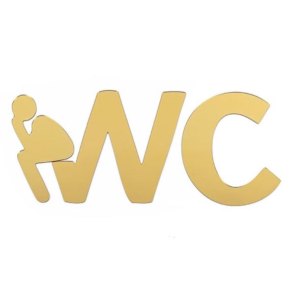 Дзеркальний декор акриловий самоклейний WC золото, 3 шт (D) SW-00002525