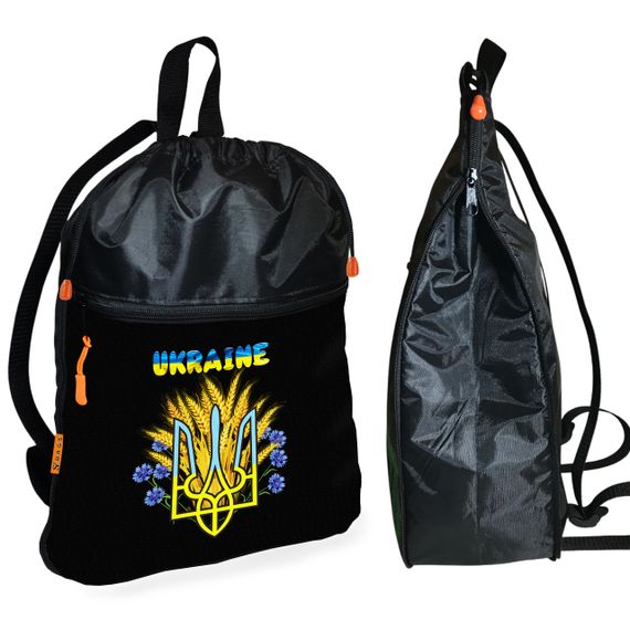 Рюкзак-мішок для школи Тризуб Україна дитяча сумка для взуття та спортивного одягу (01453)