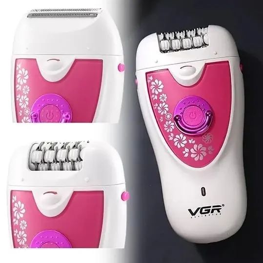 Епілятор VGR V-722 акумуляторний 2 швидкості 32 пінцети з насадками / Бездротовий епілятор | Зображення 1