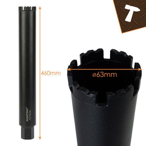 Алмазне свердло (коронка) Bigstren 63×450 мм, 1.1/4 UNC — для бетону, каменю, керамограніту, залізобетону | Зображення 1