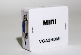 Перехідник VGA на HDMI конвертер для ПК, ноутбука, відео реєстратора адаптер перетворювач з аудіо та зовнішнім живленням HDMI -