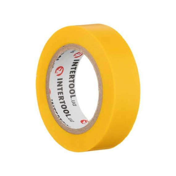 Стрічка ізоляційна 10 м, 17*0.15 мм, жовта INTERTOOL IT-0032 | Зображення 2