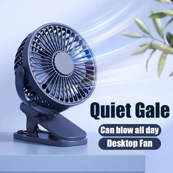 Вентилятор акумуляторний FAN-AF01 з USB з прищіпкою 3 швидкості, 360 градусів | Зображення 1