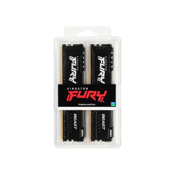 Модуль пам'яті для комп'ютера DDR4 32GB (2x16GB) 3200 MHz Fury Beast Black Kingston Fury (ex.HyperX) (KF432C16BBK2/32) | Зображення 2