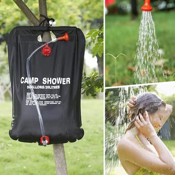 Душ туристический 20л, Easy Camp Solar Shower, Черный / Душ для дачи / Походный душ / Переносной летний душ | Зображення 3