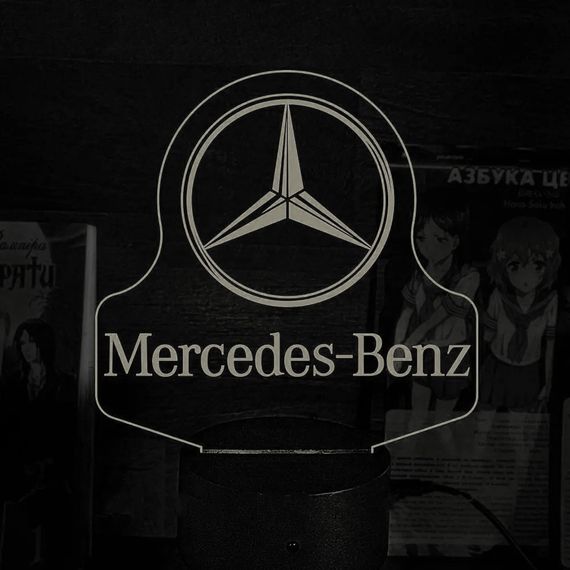 Акриловий світильник-нічник Mercedes-Benz білий tty-n000516