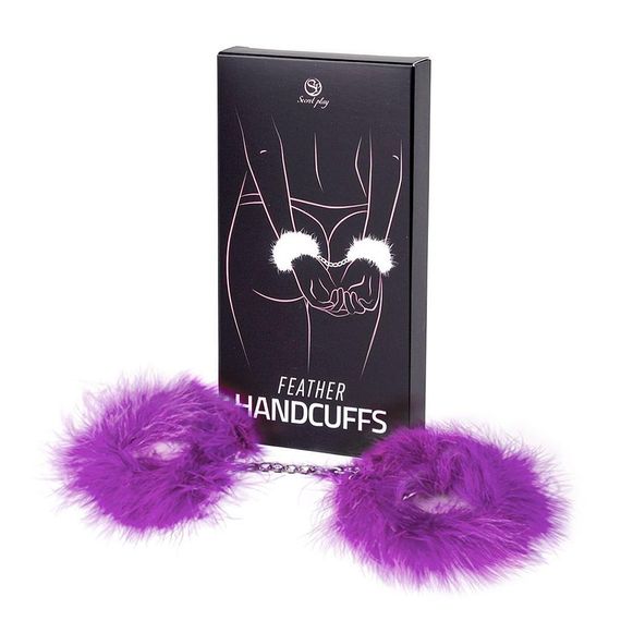 Наручники - Secret Play Feather Handcuffs Purple Sex Aura