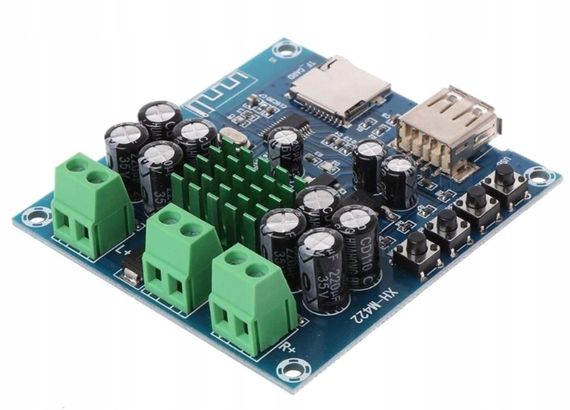 Bluetooth плата двухканальная стерео 50W*2 MP3 плеер декодер TF, USB XH-M422 TPA3116D2 | Зображення 1