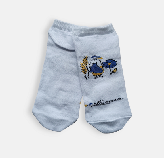 Носки женские короткие патриотические от TM TwinSocks " Вільна" р.36-39 Белый