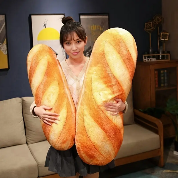 М'яка подушка Батон 81 см, велика іграшка батон для подорожей, роботи та відпочинку | Зображення 1