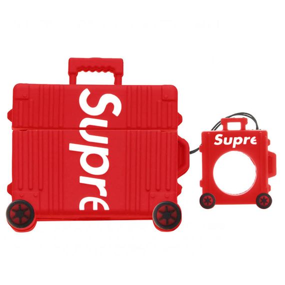 Силіконовий футляр Brand для навушників AirPods Pro + кільце Supreme red