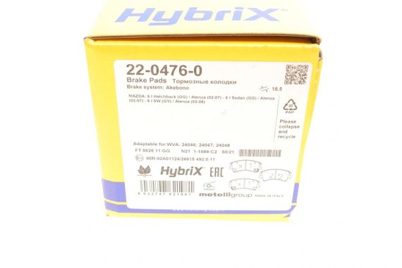 Колодки гальмівні передні Mazda 6 02-08 22-0476-0 | Зображення 8