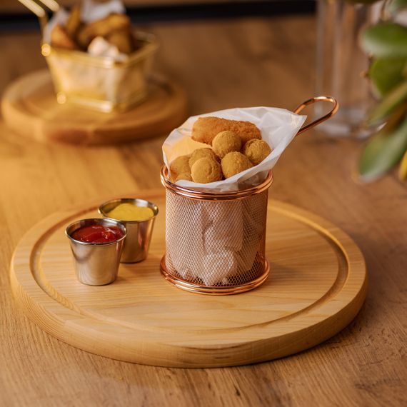 Корзина сервировочная для картофеля фри и снеков 9×9×9 см  Розовая HP-19-5-R | Зображення 4