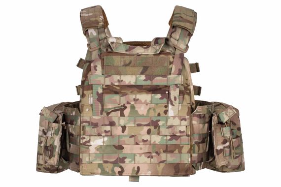 Плитоноска 2E Tactical , Тип 1, з кишенями для бічного захисту і підсумками, Молле, камуфляж (2E-MILPLACARR1-MC) | Зображення 9
