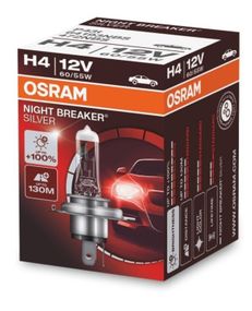 Лампа OSRAM H4 60/55W 12V P43T NIGHT BREAKER SILVER +100% 64193NBS-FS