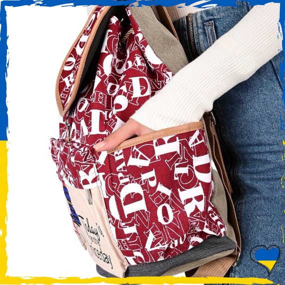 Рюкзак вместительный женский красный. Текстиль. Вместительный, симпатичный | Зображення 2