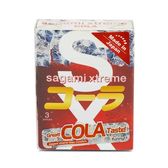 Супертонкі латексні презервативи Sagami Xtreme Cola flavor (ціна за упаковку, 3 шт.) sexstyle