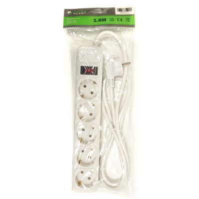 Сетевой фильтр питания PowerPlant 1.8 м, 5 розетoк, евростандарт (JY-1056/1.8) (PPSA10M18S5) | Зображення 2