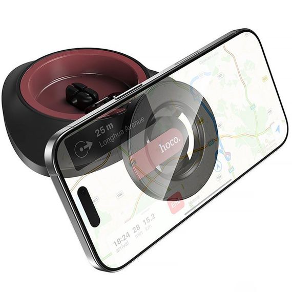 Автодержатель Hoco H90 Tower magnetic (dashboard) Black / Red | Зображення 1