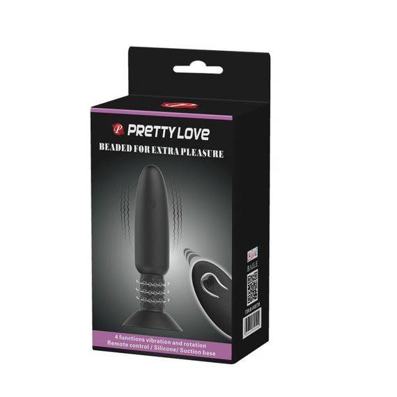 Анальна вібропробка з пультом Pretty Love чорна, 14.6 х 3.6 см sexstyle | Зображення 6