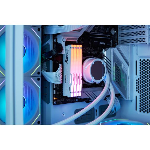 Модуль пам'яті для комп'ютера DDR5 64GB (2x32GB) 6000 MHz Beast White RGB Kingston Fury (ex.HyperX) (KF560C36BWEAK2-64) | Зображення 5