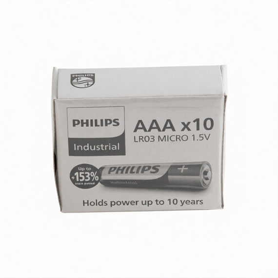 Батарейки Philips Industrial AAA (LR03) 1.5V лужні, комплект 10 шт. | Зображення 2