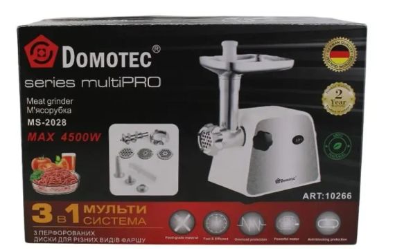 М'ясорубка DOMOTEC MS-2028 4500W | Зображення 1