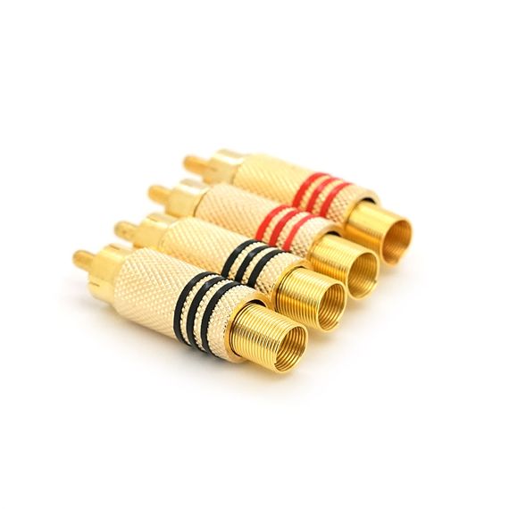 Роз. RCA с пружиной латунь,4шт в комплекте,цена за комплект,2*Black,2*Red | Зображення 1