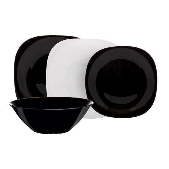 Столовий сервіз Luminarc Carine Black/White N1491, 19 предметів, на 6 персон | Зображення 1