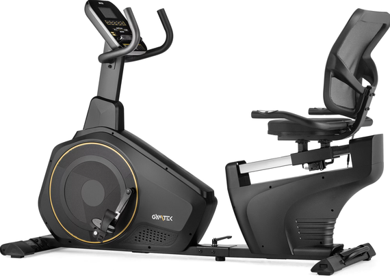 Горизонтальний велотренажер Gymtek XBR6000 електромагнітний золотистий