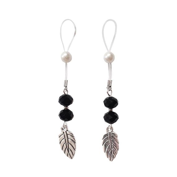 Сексуальні прикраси для сосків із листочком Art of Sex Nipple Jewelry Leaf, Чорний