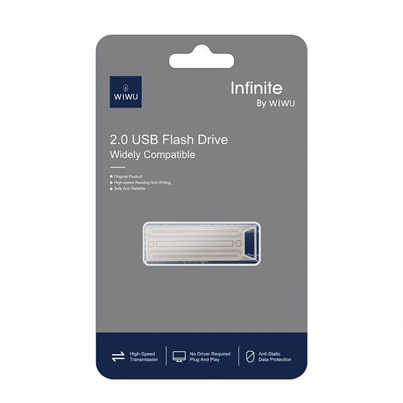 Флеш-накопичувач WIWU Wi-FD002 Infinite USB 2.0 — 128GB Silver | Зображення 4