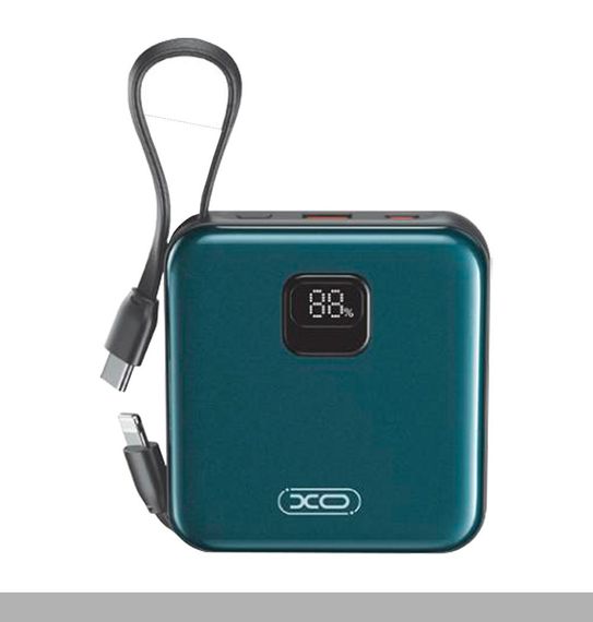 Павербанк з швидкою зарядкою 22.5W XO PR235 10000 мАг з вбудованими кабелями iP та TYPE-C (47015-XO PR235_546)